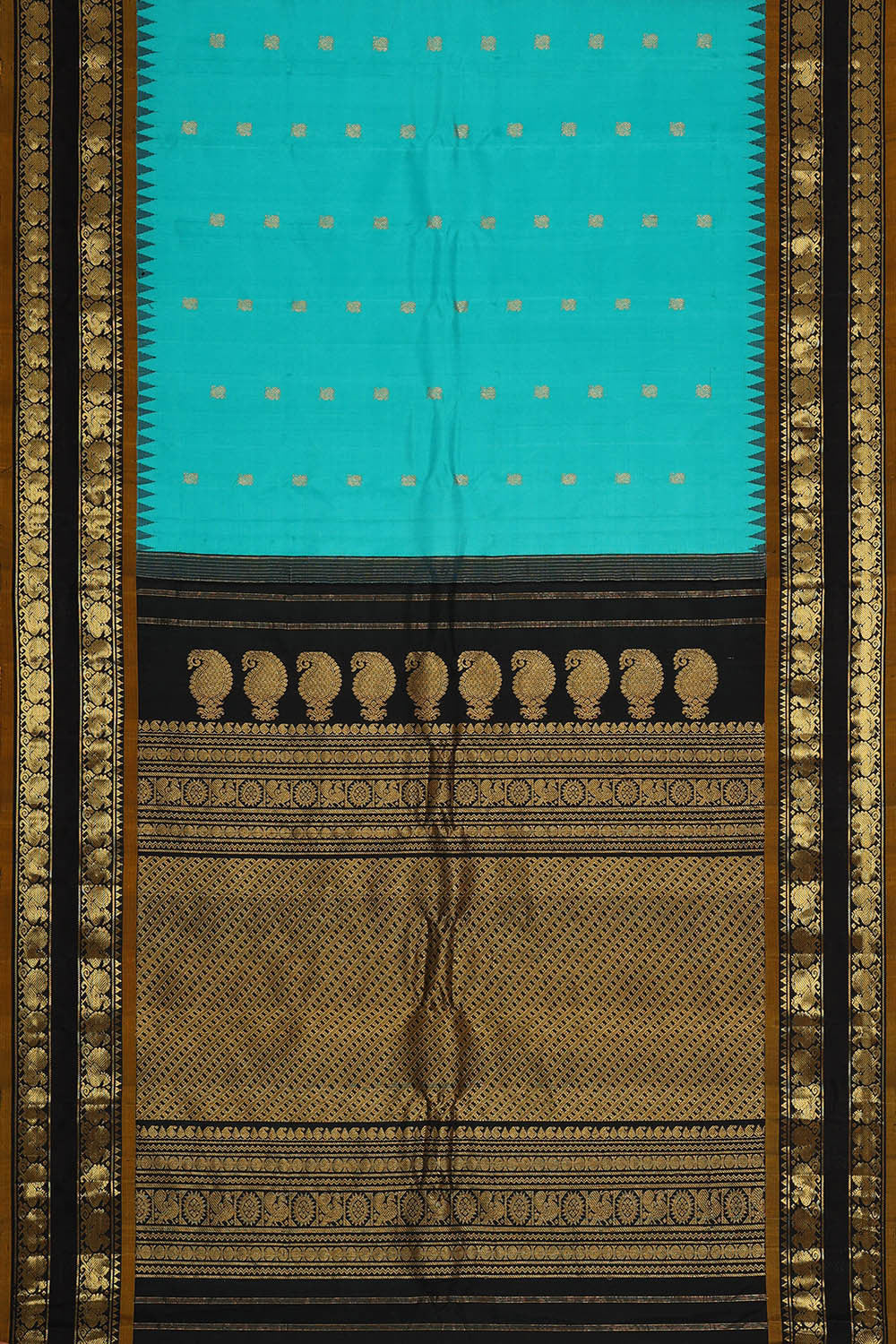 Image of Gadwal Silk Sky Blue Saree